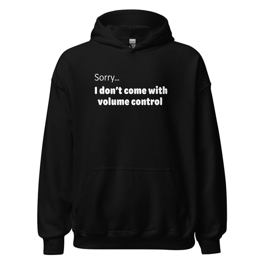 Volume Control - White Text - Mens Hoodie