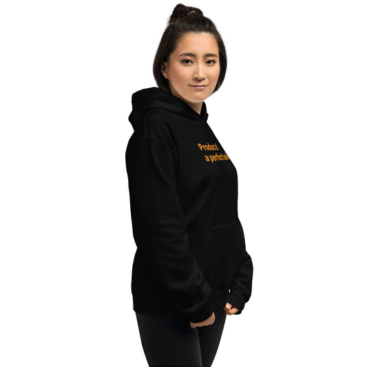 Product of a Perfect Family - Orange text - Womens hoodie