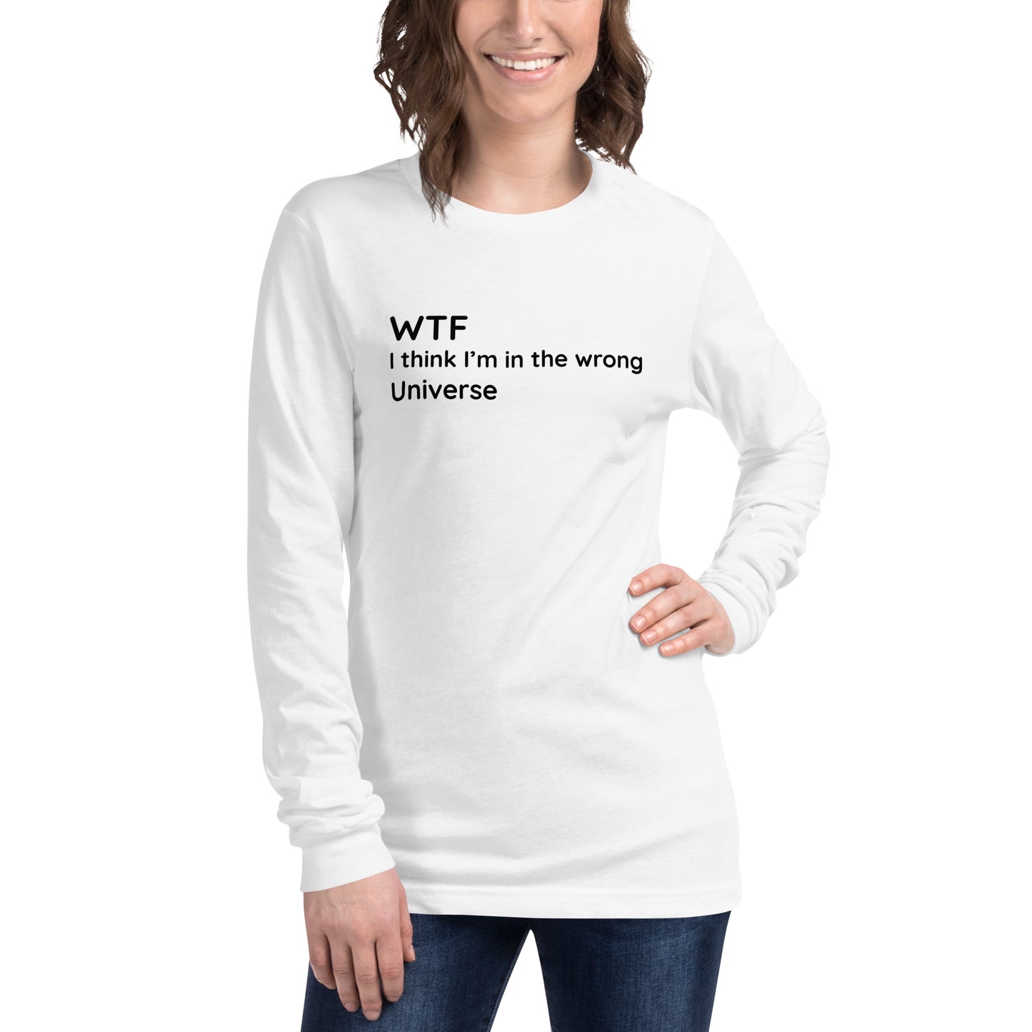 Wrong Universe - Black Text - Womens Long Sleeve Tee