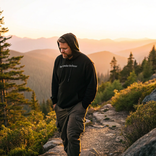 Don't Poke the Bear - White Text - Mens Hoodie