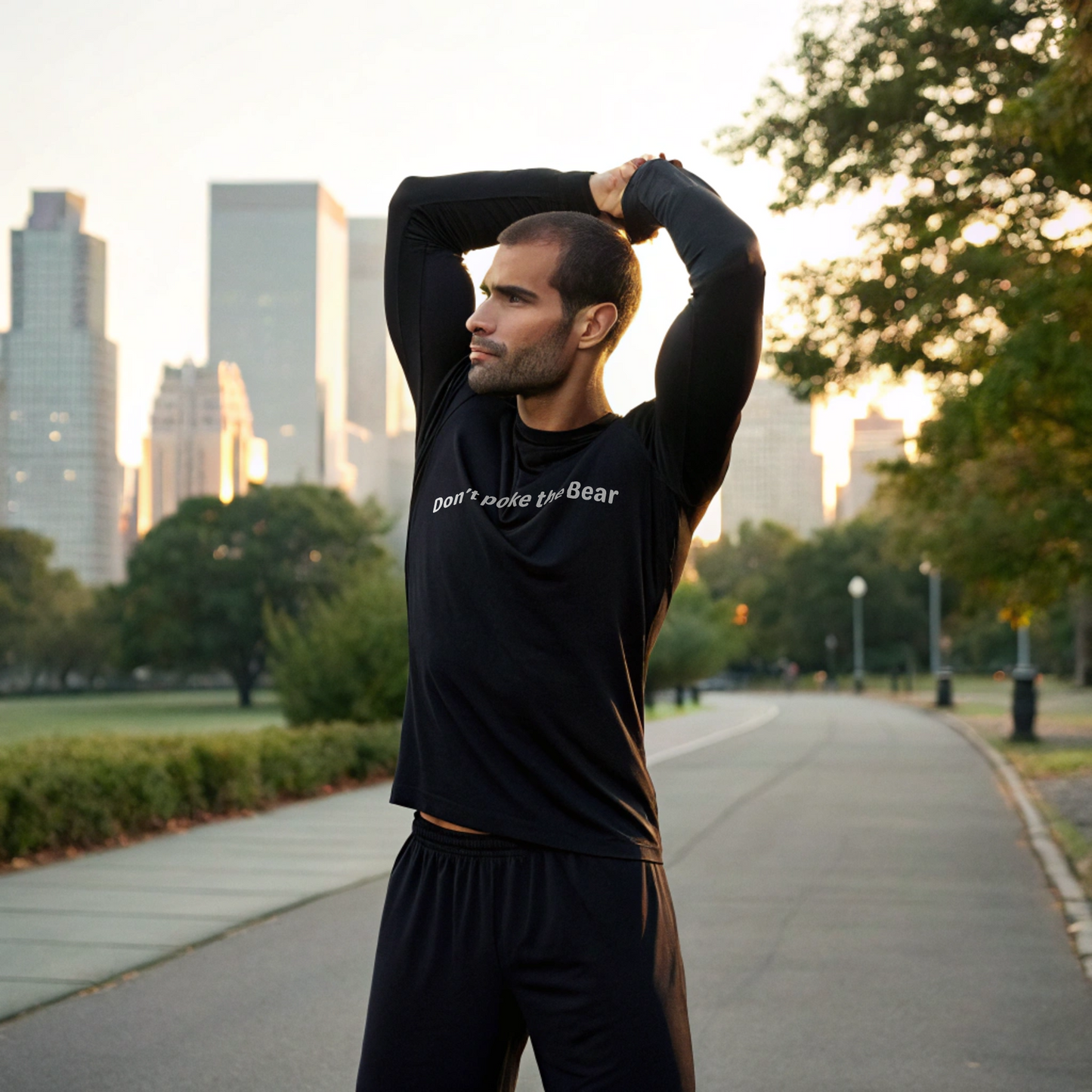 Don't poke the bear - White text - Mens Long Sleeve Tee