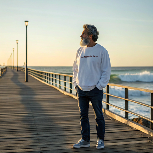 Don't Poke the bear - Black Text - Mens Sweatshirt