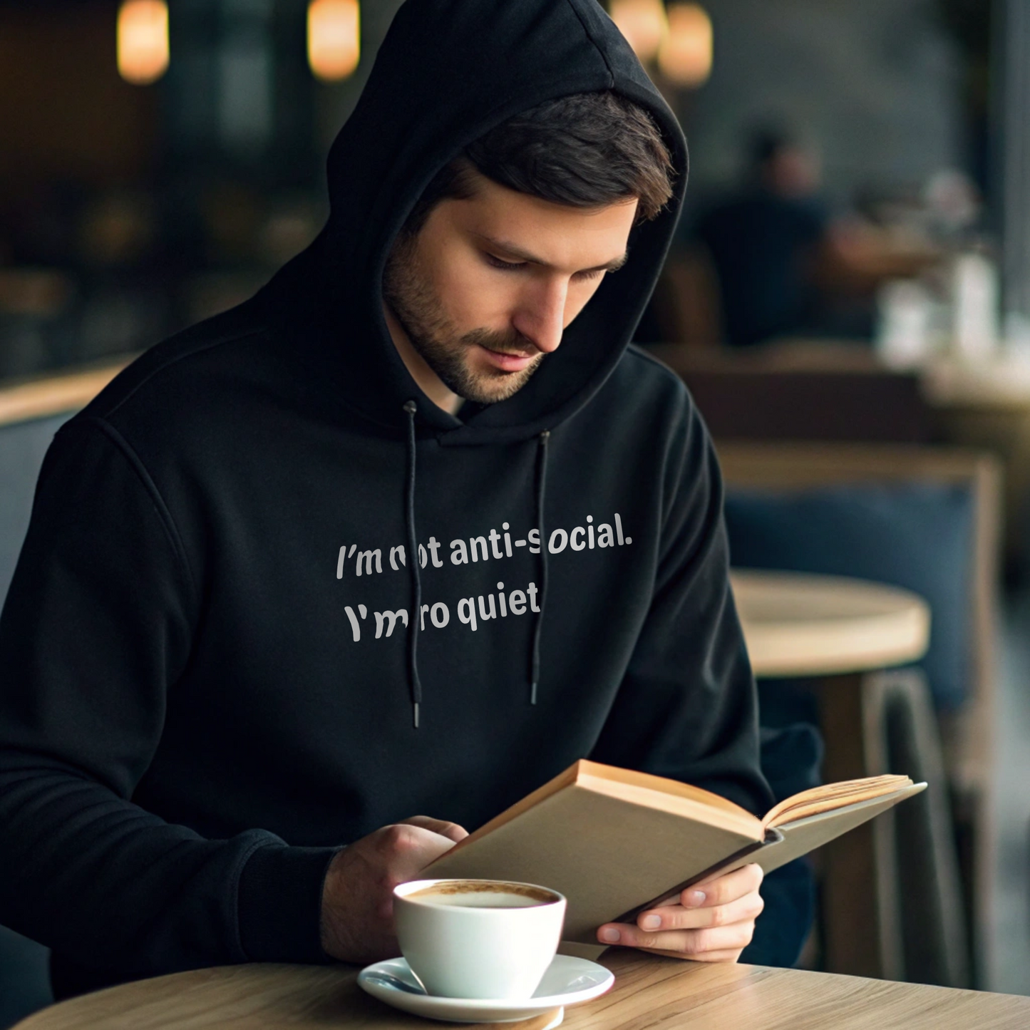 Pro Quiet - White Text - Mens Hoodie