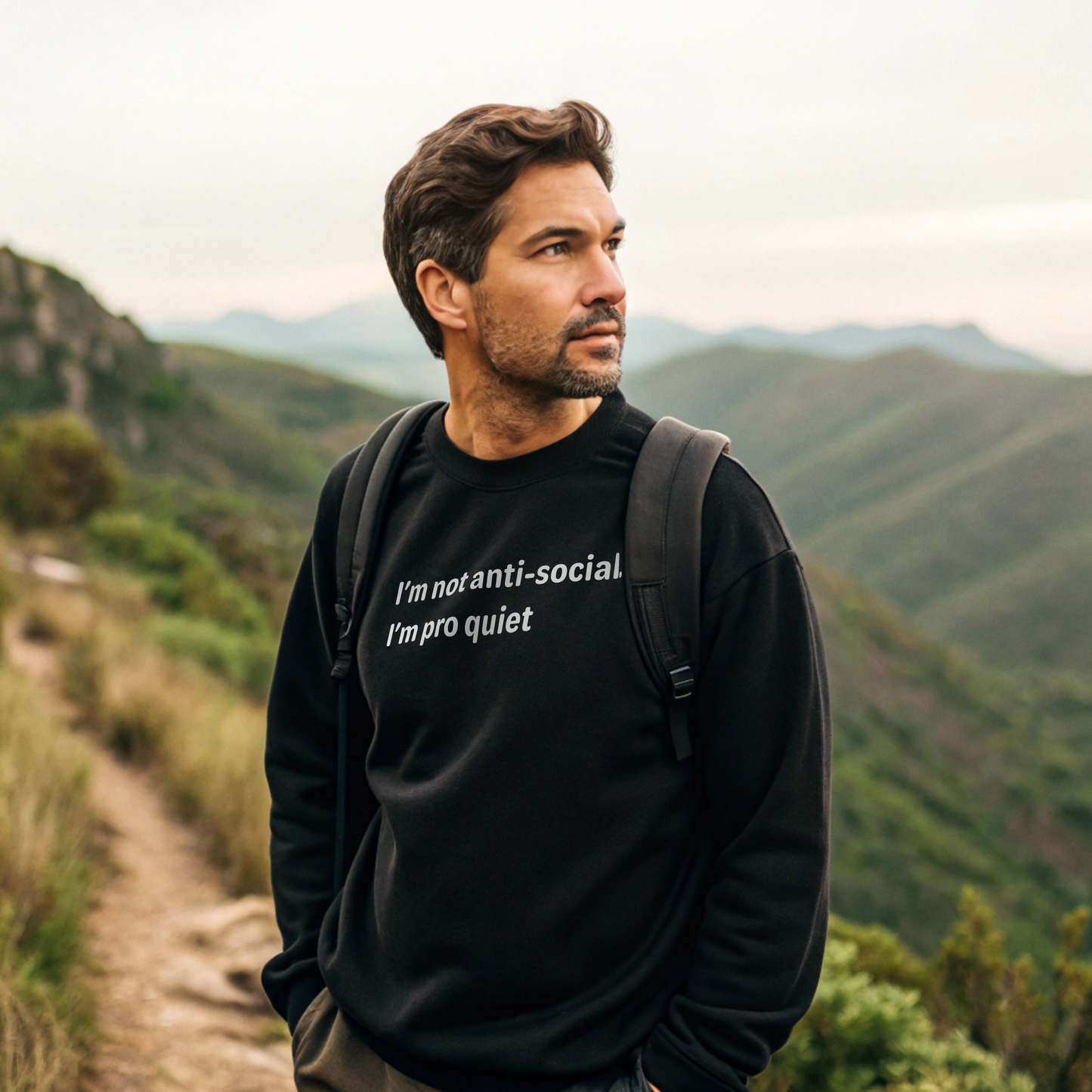 Pro Quiet - White Text - Mens Sweatshirt