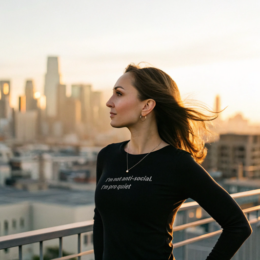 Pro Quiet - White Text - Womens Long Sleeve Tee