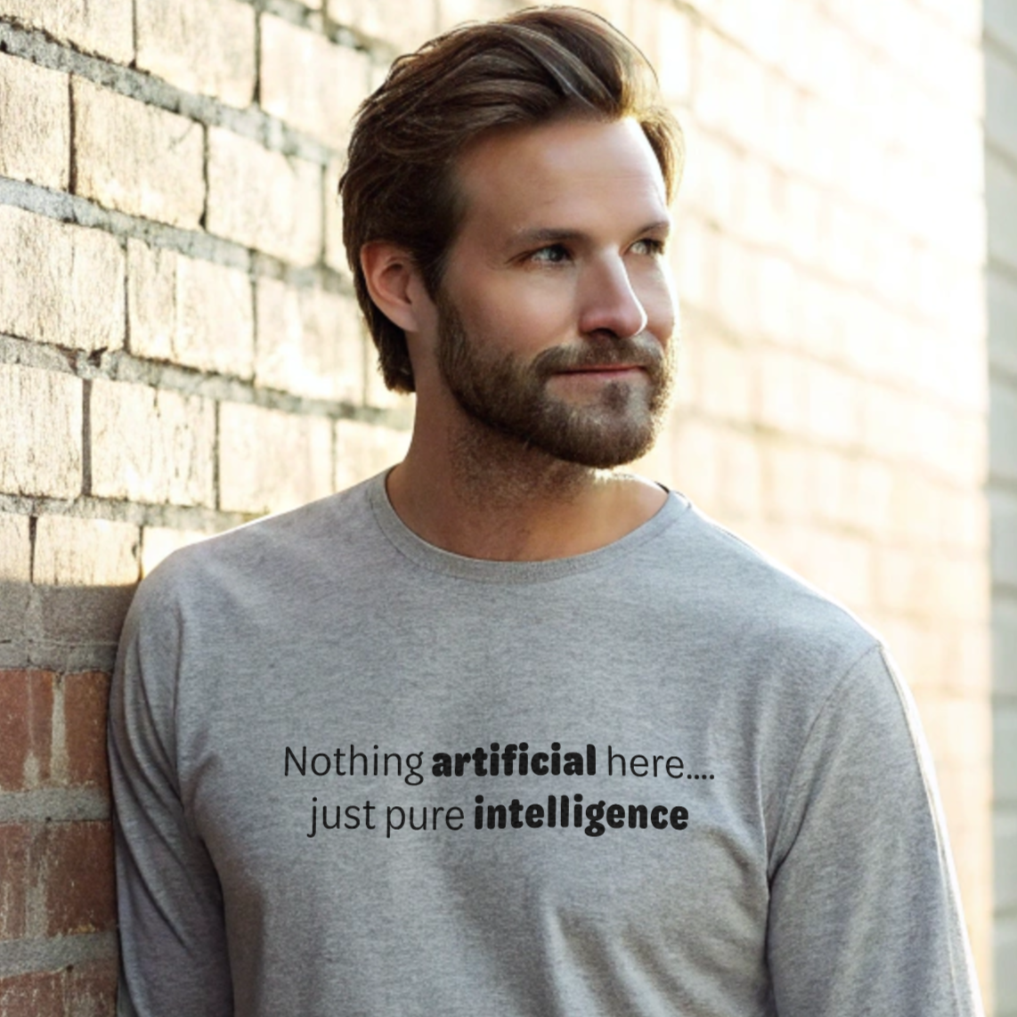 Artificial Intelligence - Black text - Mens Long Sleeve Tee