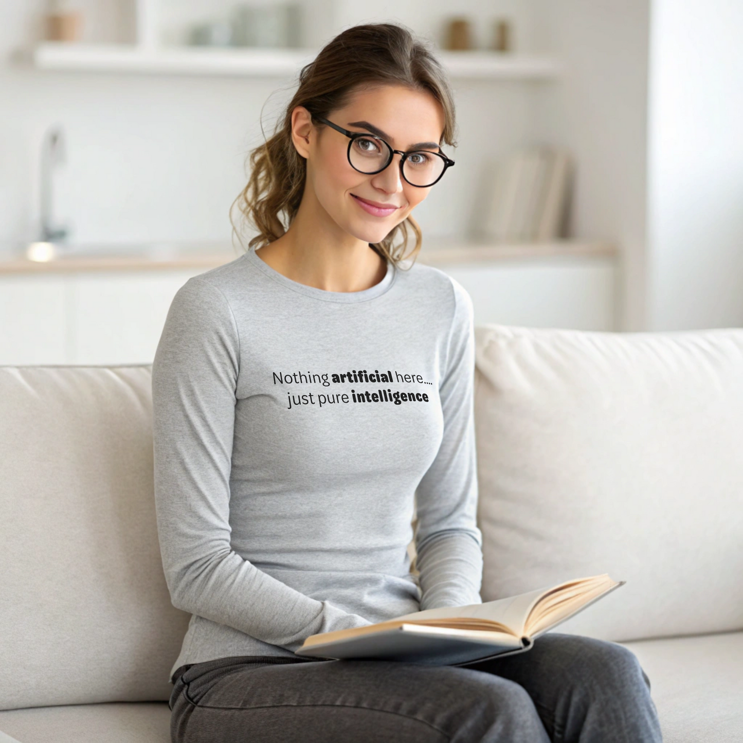 Artificial Intelligence - Black text - Womens Long Sleeve Tee