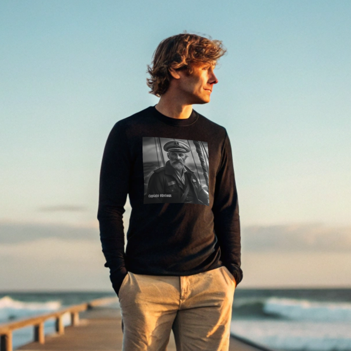 Captain Obvious - Mens Long Sleeve Tee