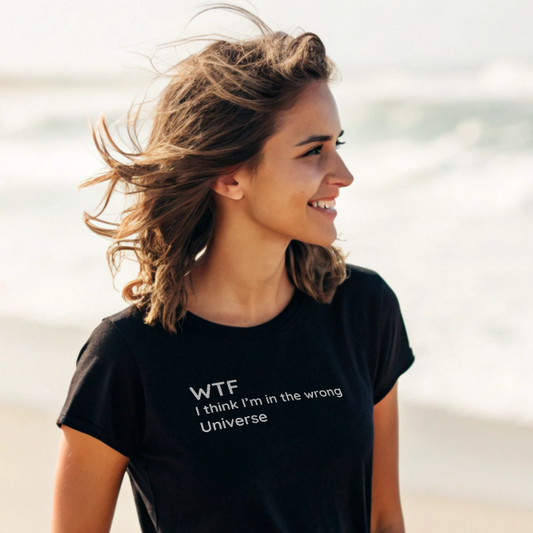 Wrong Universe - White Text - Womens T-Shirt