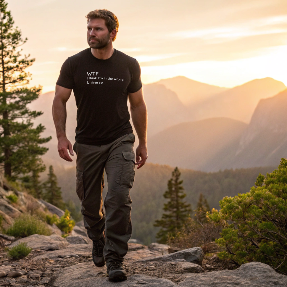 Wrong Universe - White Text - Mens T-Shirt