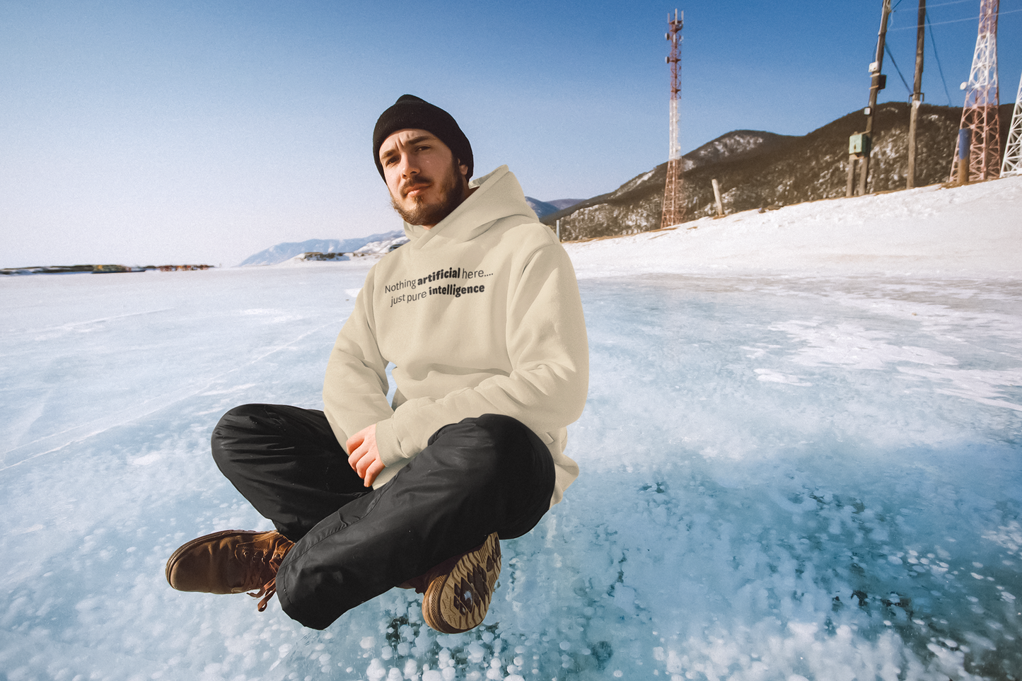 Artificial Intelligence - Black Text - Mens Hoodie