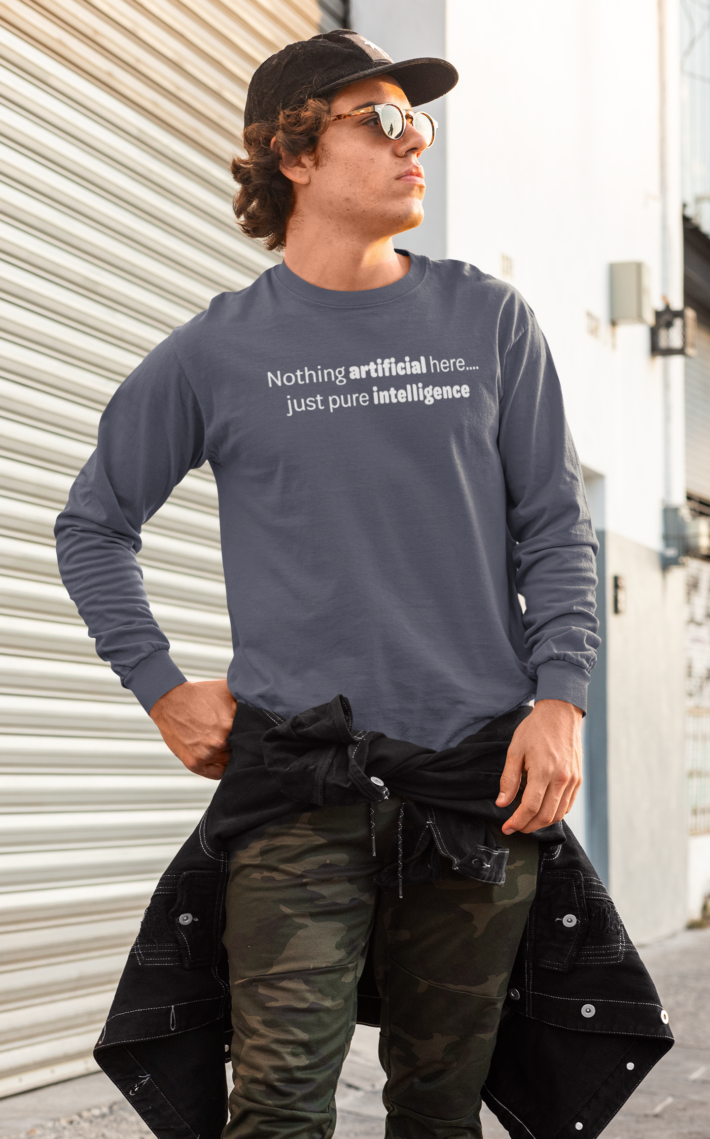 Artificial Intelligence - White text - Mens Long Sleeve Tee