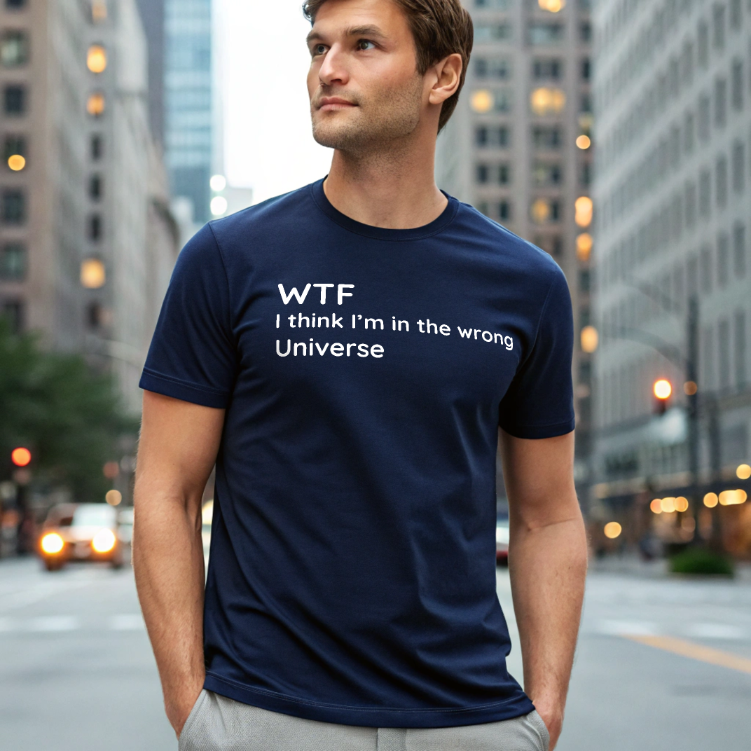 Wrong Universe - White Text - Mens T-Shirt
