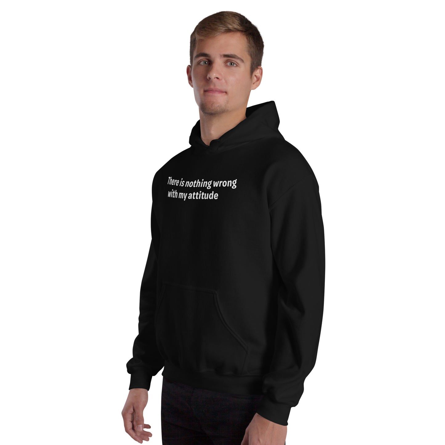 Attitude - White Text - Mens Hoodie