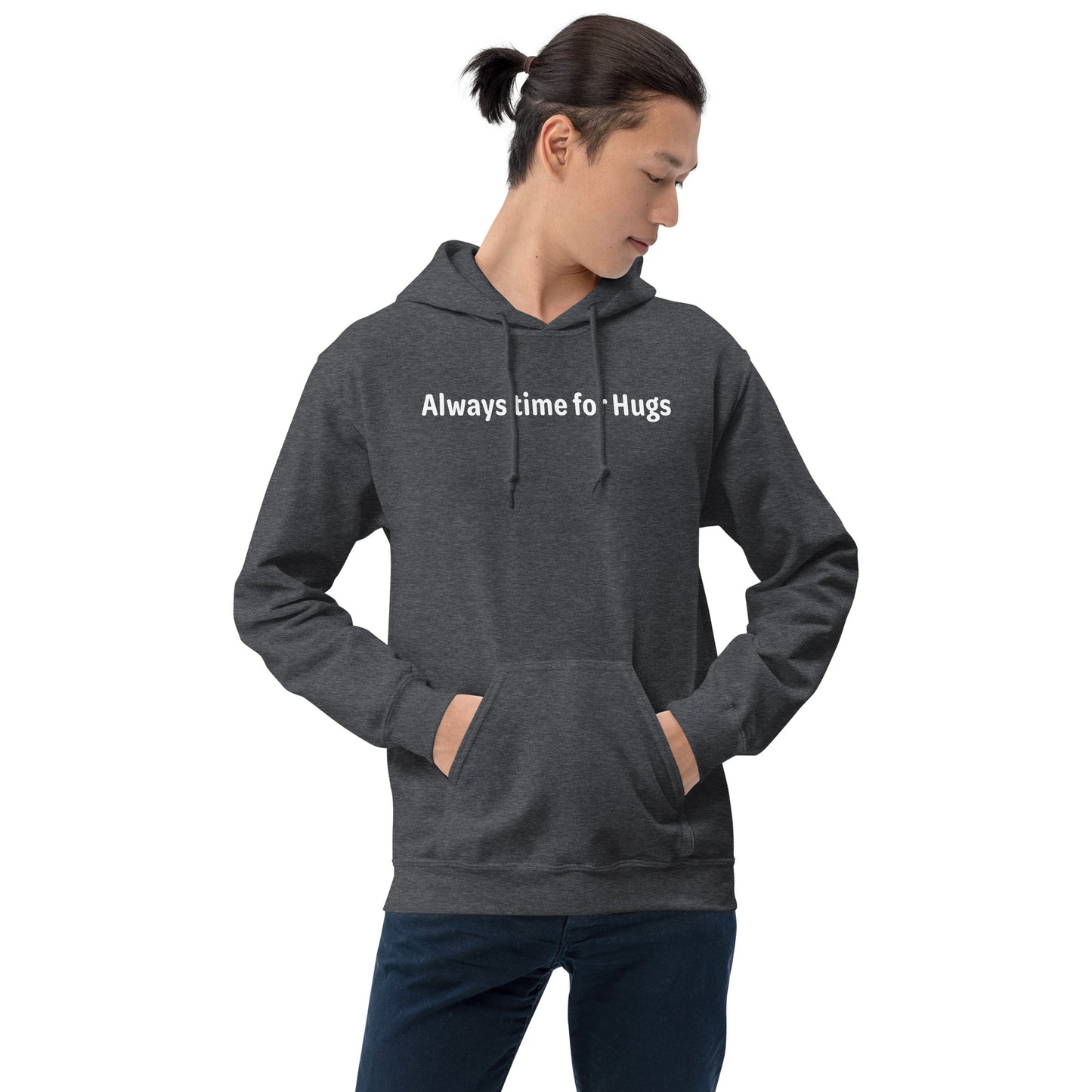 Always time for hugs - White Text - Mens Hoodie