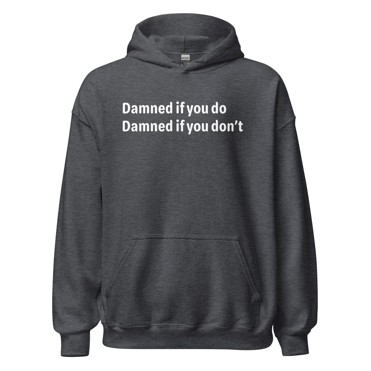 Damned - White Text - Mens Hoodie