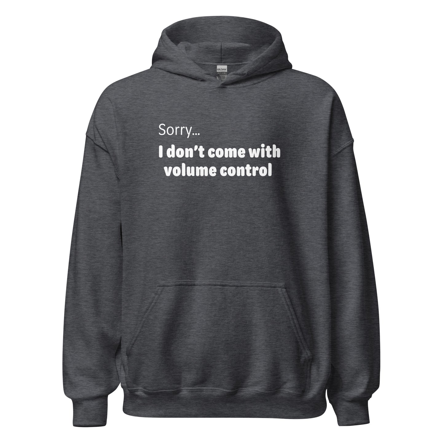 Volume Control - White Text - Mens Hoodie