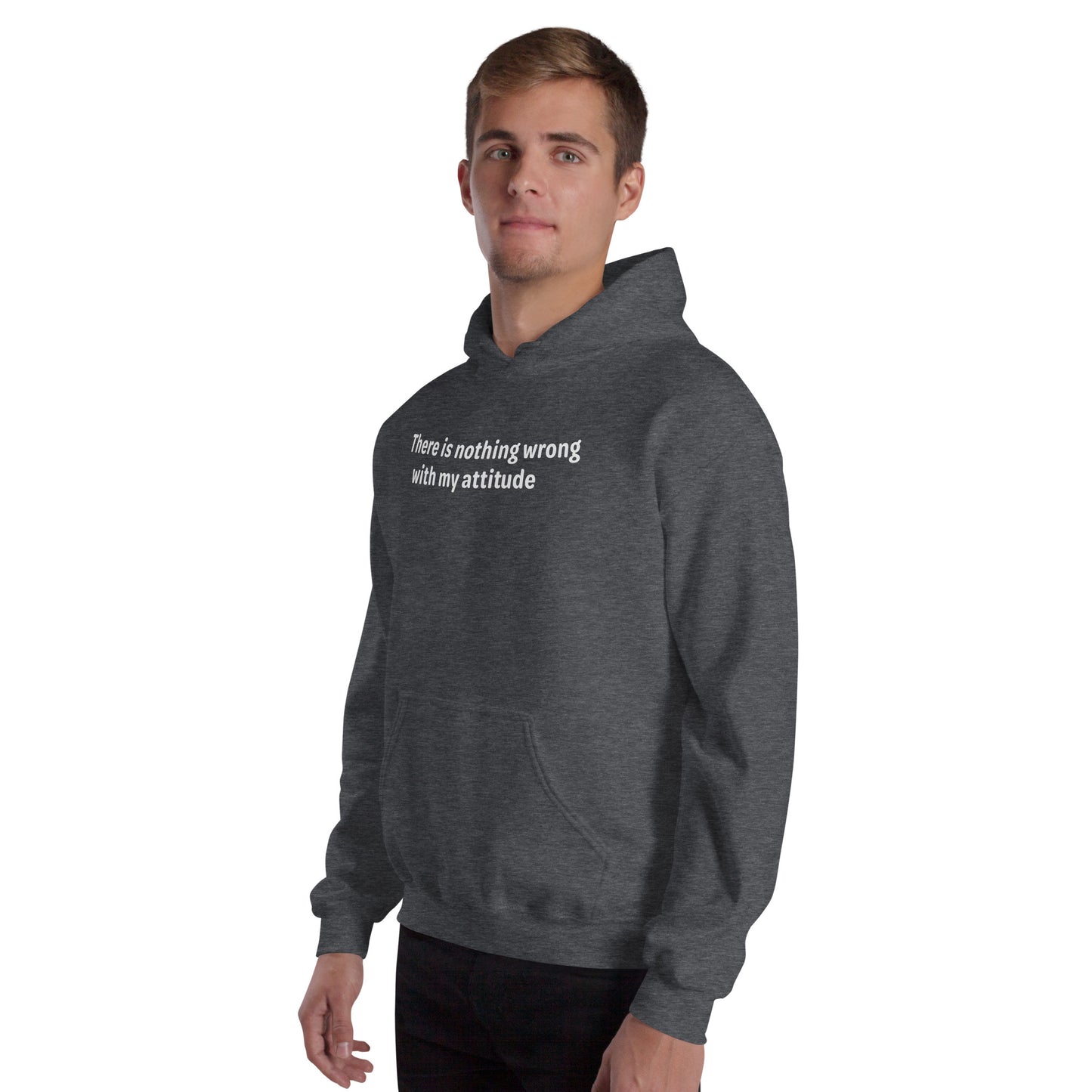 Attitude - White Text - Mens Hoodie