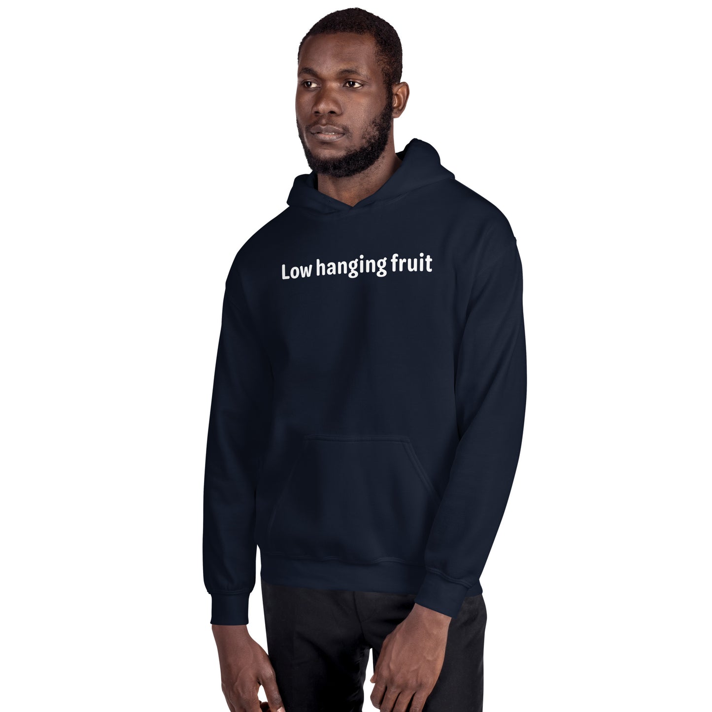 Low hanging fruit - White Text - Mens Hoodie