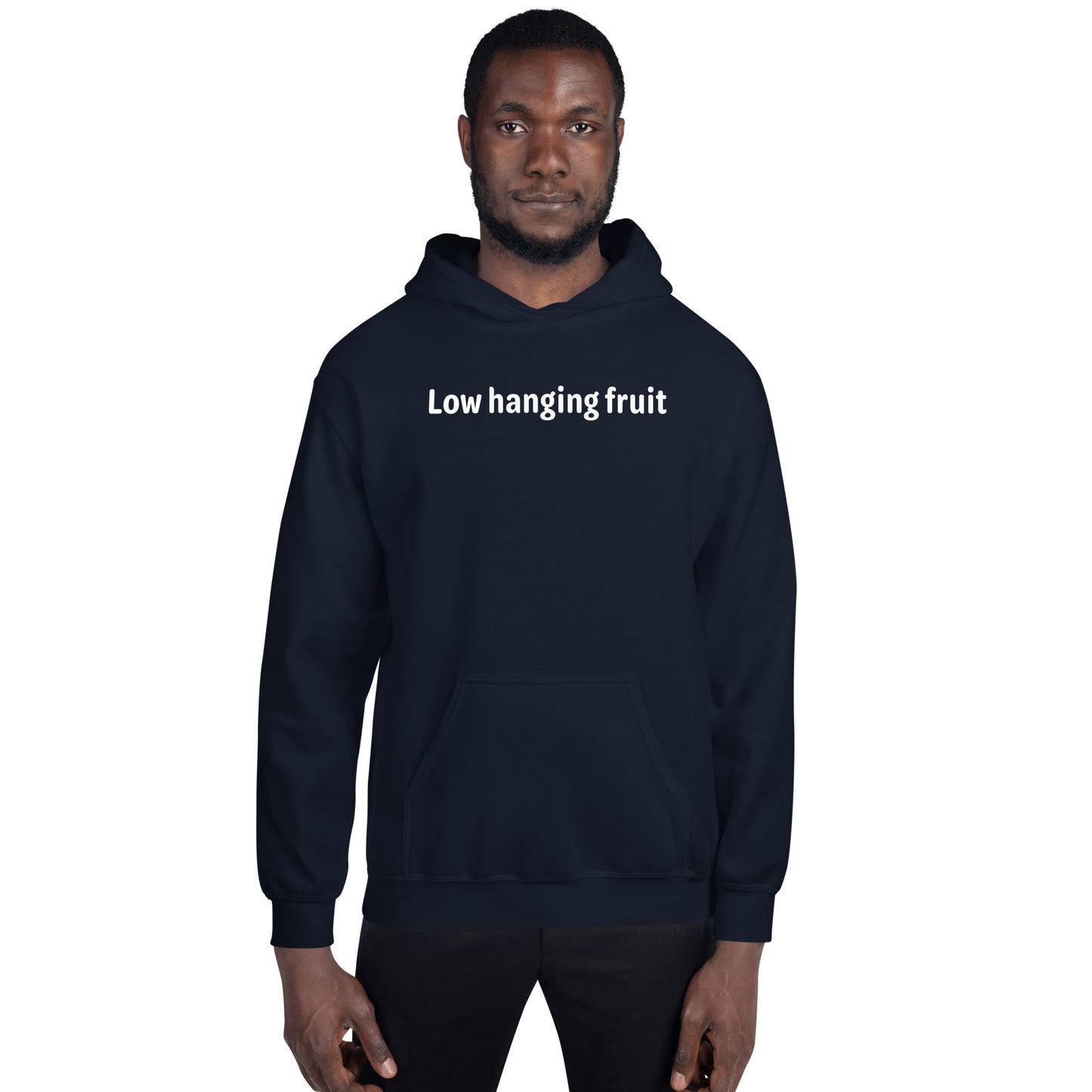 Low hanging fruit - White Text - Mens Hoodie