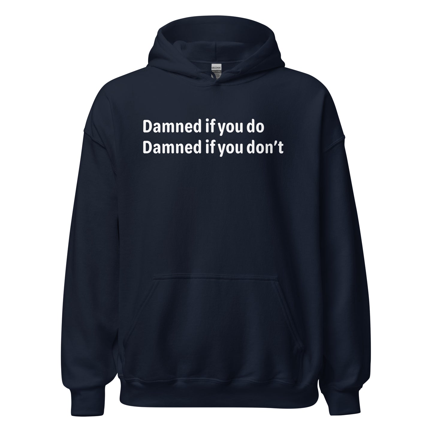 Damned - White Text - Mens Hoodie