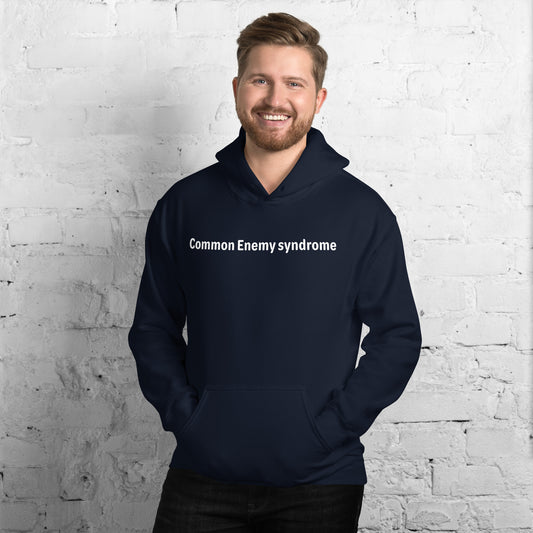 Common Enemy Syndrome - White Text - Mens Hoodie