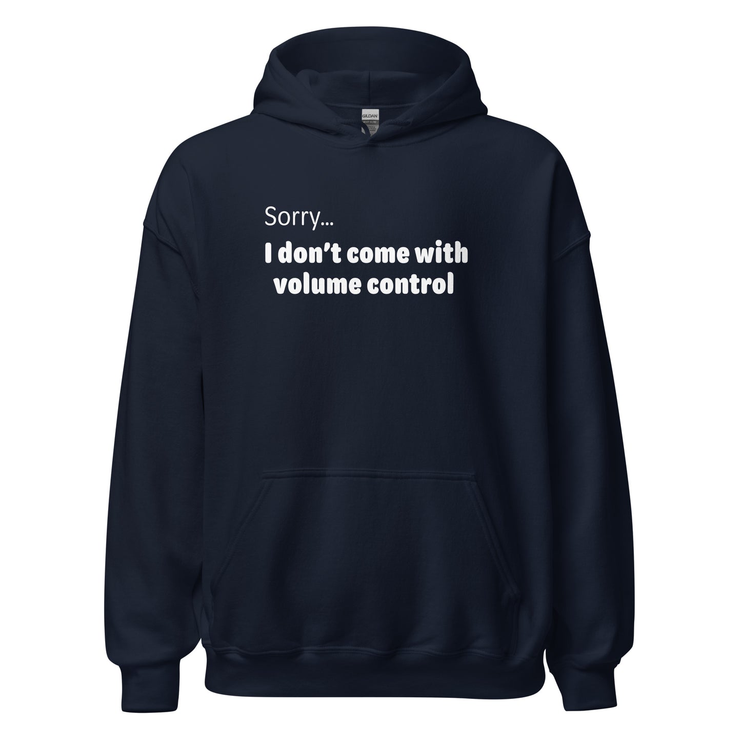 Volume Control - White Text - Mens Hoodie