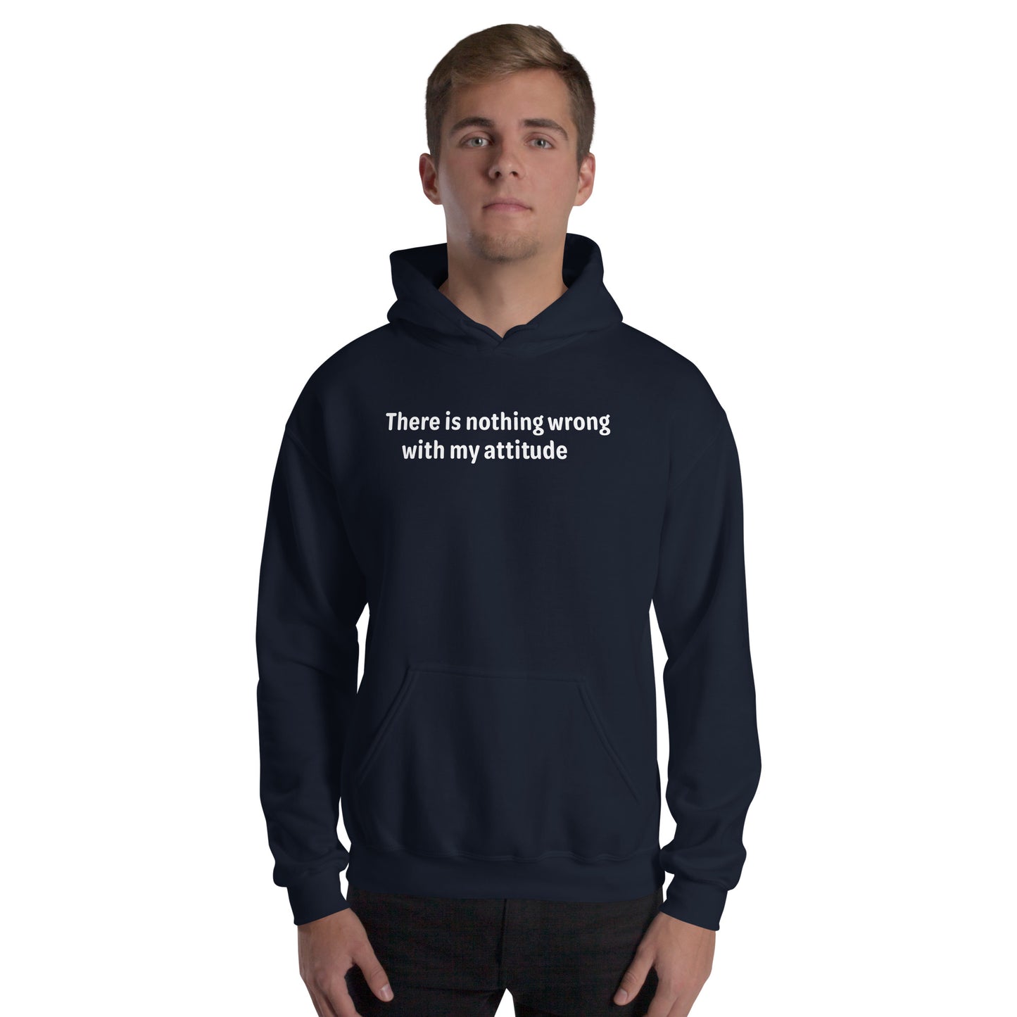 Attitude - White Text - Mens Hoodie