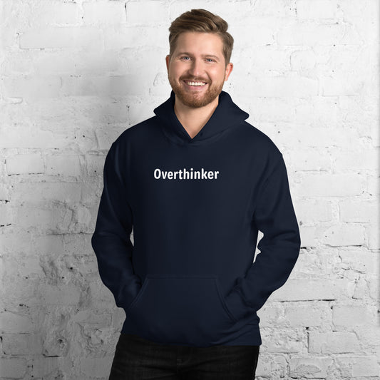 Overthinker - White Text - Mens Hoodie