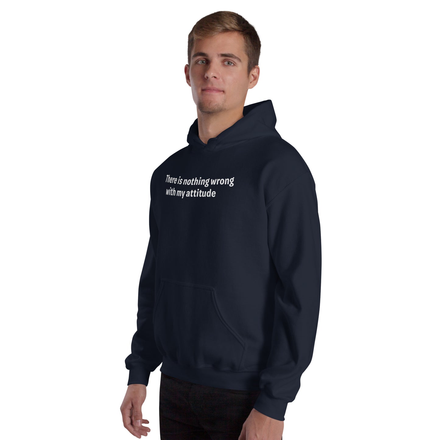 Attitude - White Text - Mens Hoodie