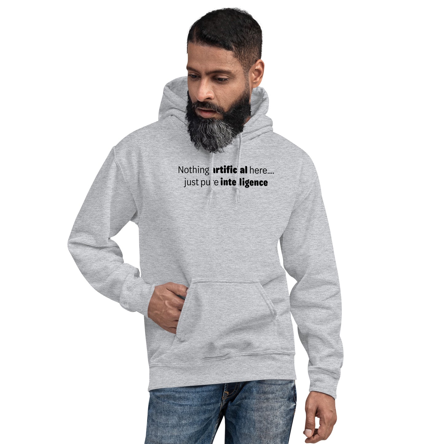 Artificial Intelligence - Black Text - Mens Hoodie