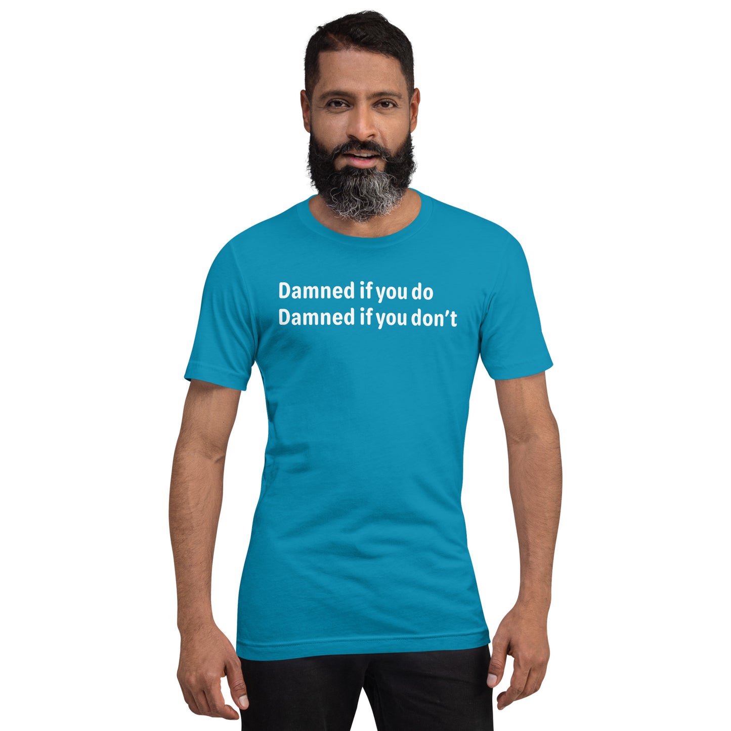 Damned - White Text - Mens T-Shirt