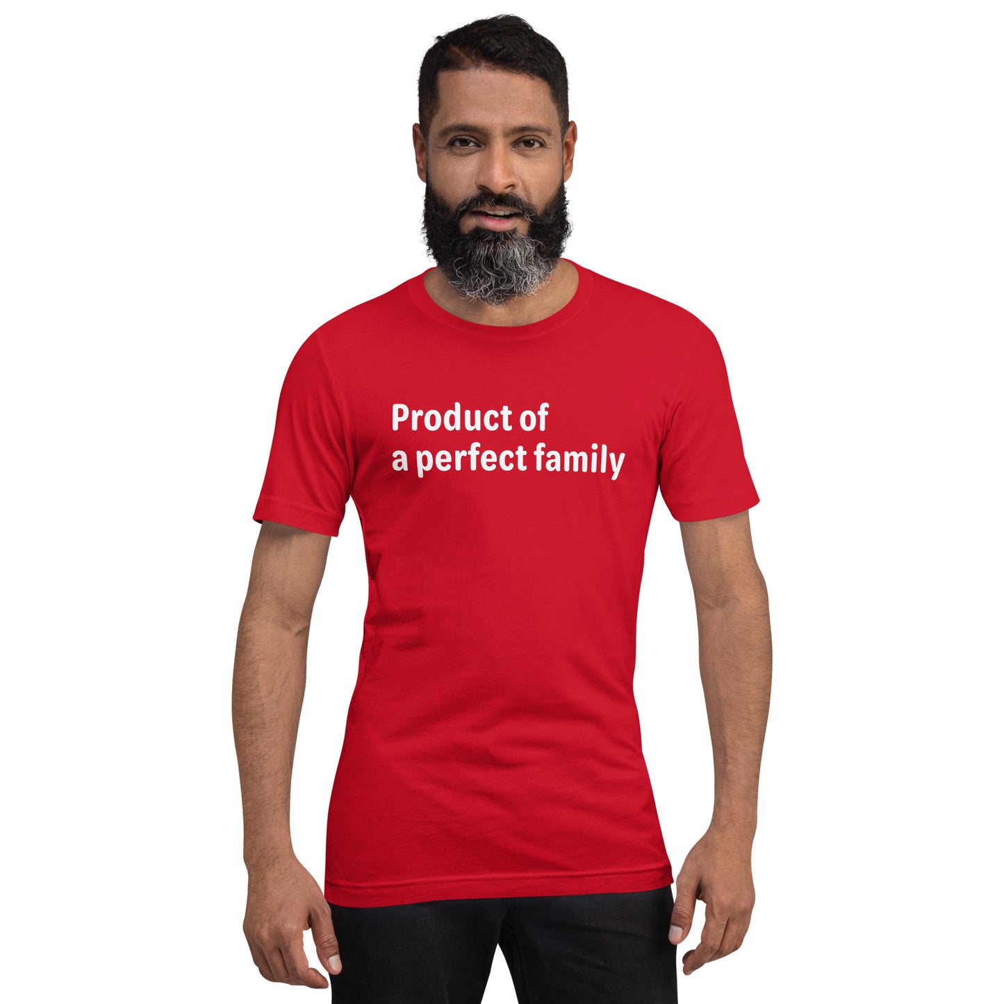 Product of a Perfect Family - White Text - Mens T-Shirt